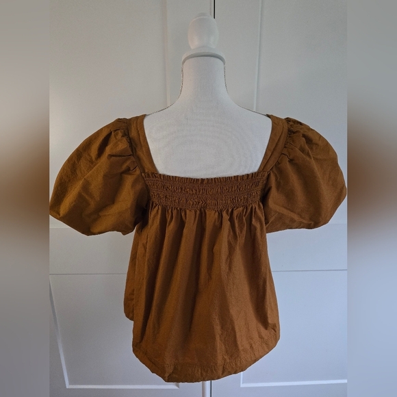 Maeve By Antropologie Women's Brown Puff Sleeve Top - Picture 12 of 15